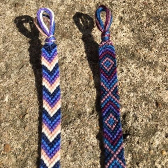 Handmade by me Jewelry - 2 Purple Chevron/Diamond Friendship Bracelets